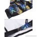 Ekouaer Womens Tankini Geometric Leaves Printing High Neck Halter Bikini Set Swimsuit Black B071S5V696